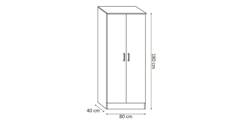 Armoire de rangement REY 80cm, idéal pour votre entrée, votre buanderie ou encore votre salle de bain.