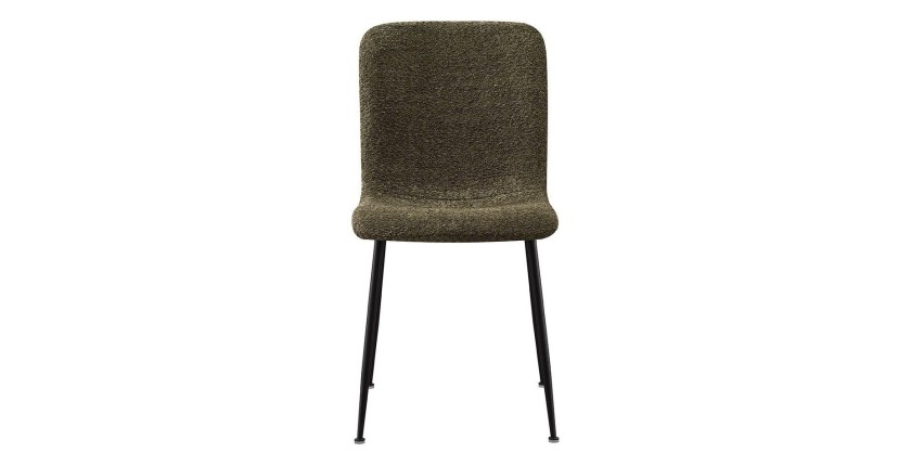Chaise 'ALICE' Bouclé Vert, dimension H81.5 x L42 x P57, idéal pour votre cuisine ou salle à manger