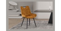 Chaise 'NINO' Velours Or, dimension H84 x L56 x P62.5, idéal pour votre cuisine ou salle à manger