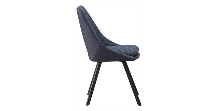 Chaise revêtement Bouclé pour salle à manger coloris Bleu. Collection FILA