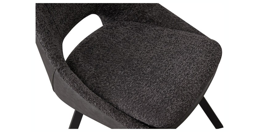 Chaise revêtement Bouclé pour salle à manger coloris Gris. Collection FILA