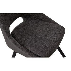 Chaise revêtement Bouclé pour salle à manger coloris Gris. Collection FILA