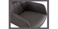 Chaise 'LYRO' PU Gris clair, dimension H86 x L55.5 x P64.5, idéal pour votre cuisine ou salle à manger