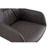 Chaise 'LYRO' PU Gris clair, dimension H86 x L55.5 x P64.5, idéal pour votre cuisine ou salle à manger