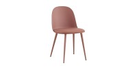 Chaise 'JASMON' coussin PU Terracotta, dimension H81 x L51 x P44, idéal pour votre cuisine ou salle à manger