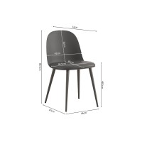 Chaise 'JASMON' coussin PU Gris, dimension H81 x L51 x P44, idéal pour votre cuisine ou salle à manger