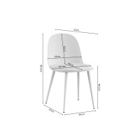 Chaise 'JASMON' Coussin PU Blanc, dimension H81 x L51 x P44, idéal pour votre cuisine ou salle à manger