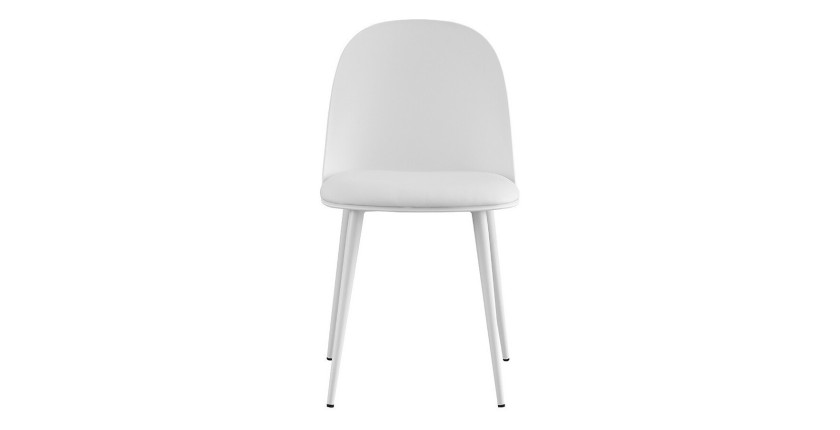 Chaise 'JASMON' Coussin PU Blanc, dimension H81 x L51 x P44, idéal pour votre cuisine ou salle à manger