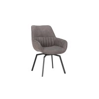 Chaise BOBO PU Micro fibre Gris, dimensions: H84 x L66.5 x P61 cm, idéal pour votre cuisine ou salle à manger