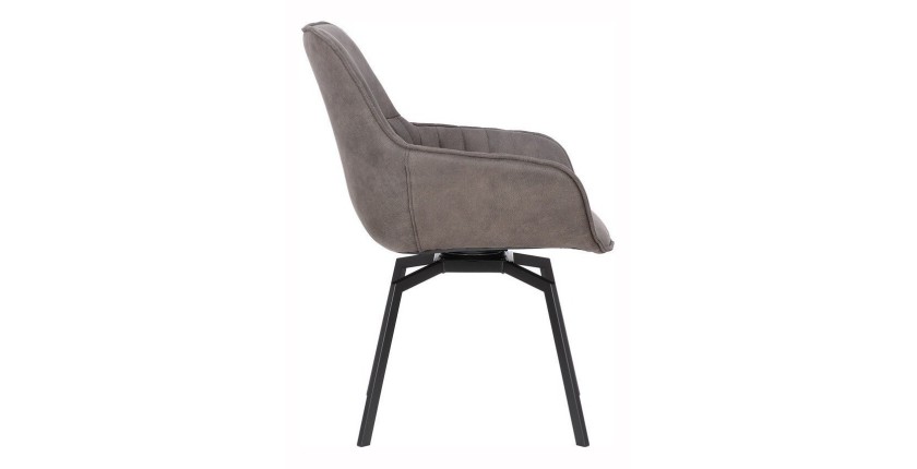 Chaise BOBO PU Micro fibre Gris, dimensions: H84 x L66.5 x P61 cm, idéal pour votre cuisine ou salle à manger