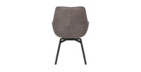 Chaise BOBO PU Micro fibre Gris, dimensions: H84 x L66.5 x P61 cm, idéal pour votre cuisine ou salle à manger