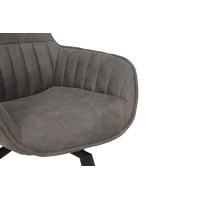 Chaise BOBO PU Micro fibre Gris, dimensions: H84 x L66.5 x P61 cm, idéal pour votre cuisine ou salle à manger