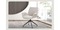 Chaise OMAR Bouclé Beige, dimension H84 x L66 x D58, idéal pour votre cuisine ou salle à manger