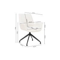 Chaise OMAR Bouclé Blanc, dimension H84 x L66 x D58, idéal pour votre cuisine ou salle à manger