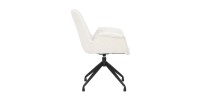 Chaise OMAR Bouclé Blanc, dimension H84 x L66 x D58, idéal pour votre cuisine ou salle à manger