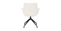 Chaise OMAR Bouclé Blanc, dimension H84 x L66 x D58, idéal pour votre cuisine ou salle à manger