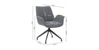 Chaise OMAR Bouclé Gris foncé, dimension H84 x L66 x D58, idéal pour votre cuisine ou salle à manger