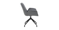 Chaise OMAR Bouclé Gris foncé, dimension H84 x L66 x D58, idéal pour votre cuisine ou salle à manger