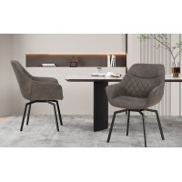 Chaise DORA PU Micro fibre Gris, dimensions: H84 x L59.5 x P62 cm, idéal pour votre cuisine ou salle à manger