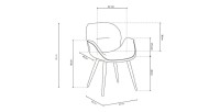 Chaise MAXIMA Tissu Beige, dimension H85 x L64 x P60, idéal pour votre cuisine ou salle à manger
