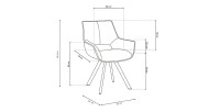 Chaise TIMOTE Tissu Beige, dimension H86.5 x L61 x P64, idéal pour votre cuisine ou salle à manger