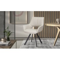 Chaise TIMOTE Tissu Beige, dimension H86.5 x L61 x P64, idéal pour votre cuisine ou salle à manger