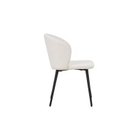 Chaise TOLO Tissu Bouclé Blanc, dimension H80 x L51 x P55, idéal pour votre cuisine ou salle à manger