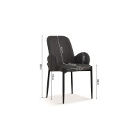 Chaise BALBOA Tissu Gris foncé, dimension H88 x L60 x P57, idéal pour votre cuisine ou salle à manger