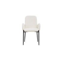 Chaise BALBOA tissu bouclé blanc, dimension H88 x L60 x P57, idéal pour votre cuisine ou salle à manger