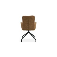 Chaise pivotante en tissu brun clair pour salle à manger. Collection IBIZ