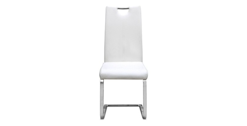 Chaise SOFI PU Blanc, dimension H99 x L43 x P57 cm, idéal pour votre cuisine ou salle à manger