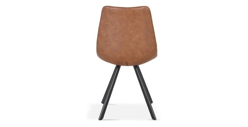 Chaise EMET PU Cognac, dimension H83 x L46 x P60 cm, idéal pour votre cuisine ou salle à manger