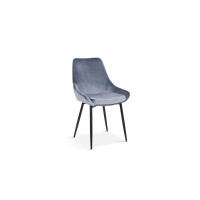 Chaise MICRA Velours Bleu, dimensions: H86 x L49 x P61 cm, idéal pour un salon de prestige