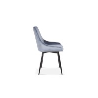 Chaise MICRA Velours Bleu, dimensions: H86 x L49 x P61 cm, idéal pour un salon de prestige