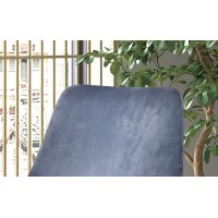 Chaise MICRA Velours Bleu, dimensions: H86 x L49 x P61 cm, idéal pour un salon de prestige