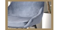 Chaise MICRA Velours Bleu, dimensions: H86 x L49 x P61 cm, idéal pour un salon de prestige