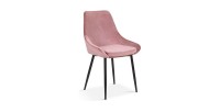 Chaise MICRA Velours Rose, dimensions: H86 x L49 x P61 cm, idéal pour un salon de prestige