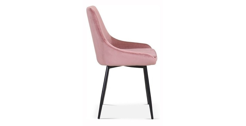 Chaise MICRA Velours Rose, dimensions: H86 x L49 x P61 cm, idéal pour un salon de prestige