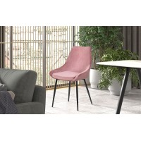 Chaise MICRA Velours Rose, dimensions: H86 x L49 x P61 cm, idéal pour un salon de prestige