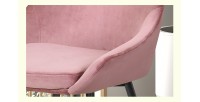 Chaise MICRA Velours Rose, dimensions: H86 x L49 x P61 cm, idéal pour un salon de prestige