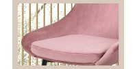 Chaise MICRA Velours Rose, dimensions: H86 x L49 x P61 cm, idéal pour un salon de prestige