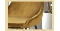 Chaise MICRA Velours Or, dimensions: H86 x L49 x P61 cm, idéal pour un salon de prestige
