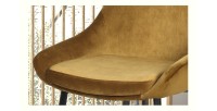 Chaise MICRA Velours Or, dimensions: H86 x L49 x P61 cm, idéal pour un salon de prestige