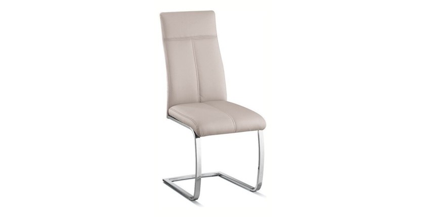 Chaise ALI PU Capuccino, dimensions: H101 x L42 x P61 cm, idéal pour une salle a manger unique