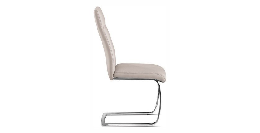 Chaise ALI PU Capuccino, dimensions: H101 x L42 x P61 cm, idéal pour une salle a manger unique