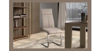 Chaise ALI PU Capuccino, dimensions: H101 x L42 x P61 cm, idéal pour une salle a manger unique