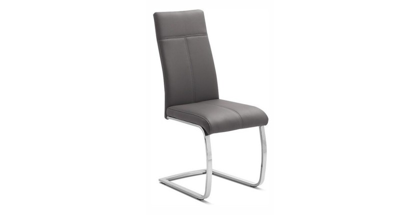 Chaise ALI PU Gris, dimensions: H101 x L42 x P61 cm, idéal pour une salle a manger unique