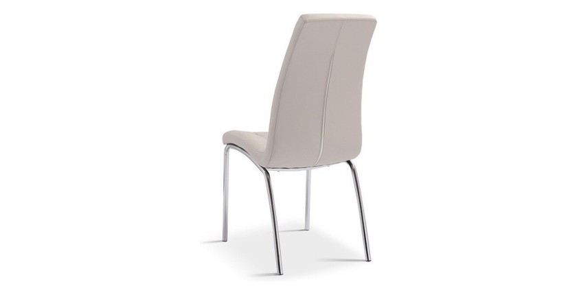 Chaise MERIL PU Cappuccino, dimensions: H96 x L42 x P55 cm, idéal pour une salle a mangé tape a l'œil