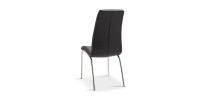 Chaise MERIL PU Noir, dimensions: H96 x L42 x P55 cm, idéal pour une salle a mangé tape a l'œil