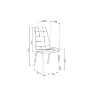 Chaise MERIL PU Gris, dimensions: H96 x L42 x P55 cm, idéal pour une salle à manger tape-à-l'œil